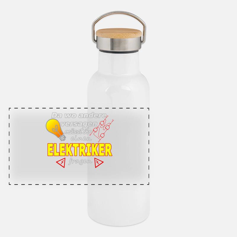 ELEKTRIKER Panorama Thermosflasche mit Bambusdeckel