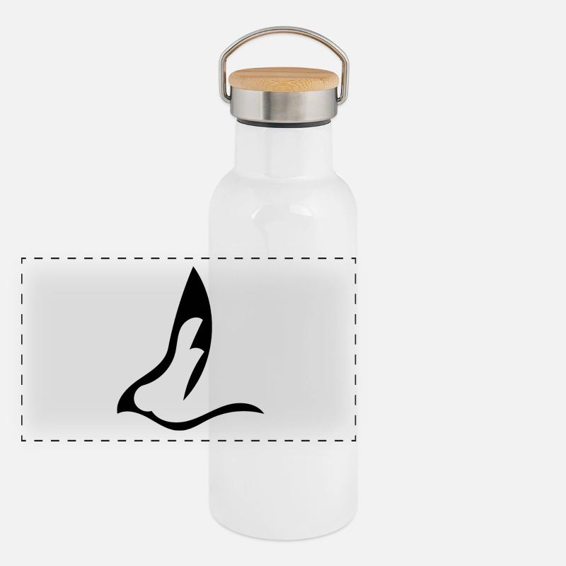 Surfvogel schwarz Panorama Thermosflasche mit Bambusdeckel
