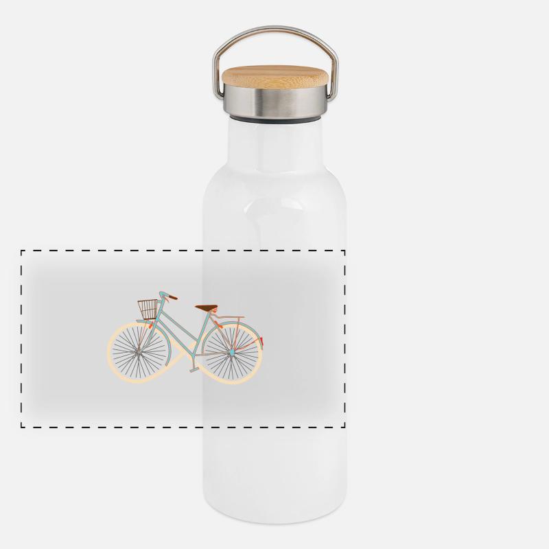 Bicycle Infinity - Bikes - Wheel - Gift Panoramic Thermal Bottle with Bamboo Lid