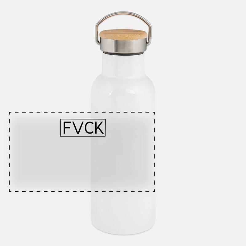 FVCK Off Panorama Thermosflasche mit Bambusdeckel
