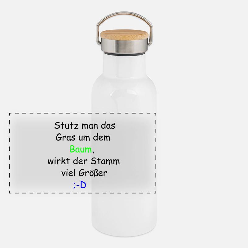 Baum Spruch | Super Geschenk Panorama Thermosflasche mit Bambusdeckel