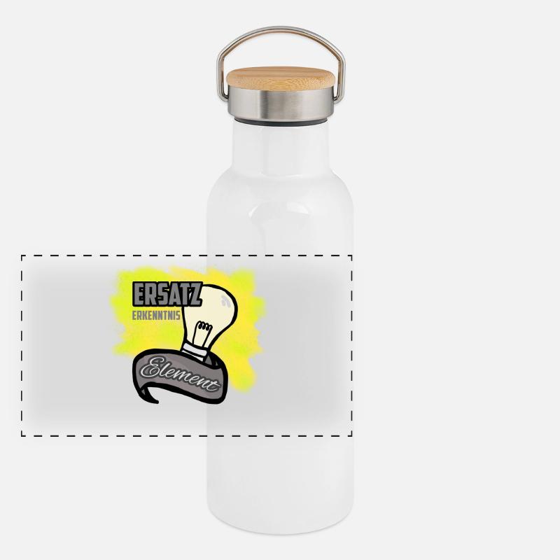 Mir geht ein Licht auf... Idee, Erkenntniss Panorama Thermosflasche mit Bambusdeckel