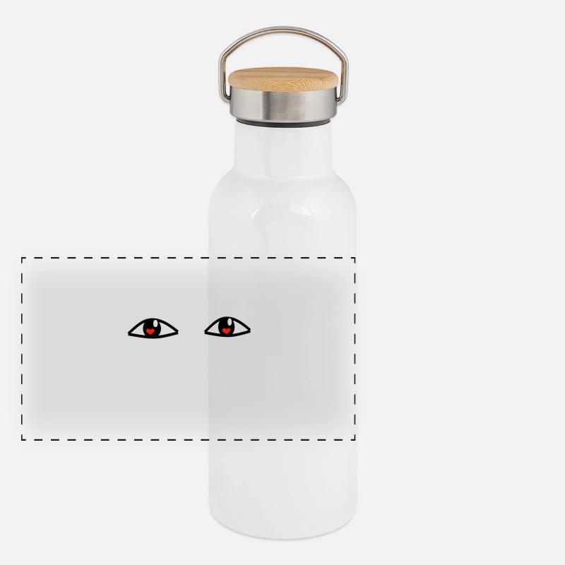 Verliebte Augen Panorama Thermosflasche mit Bambusdeckel