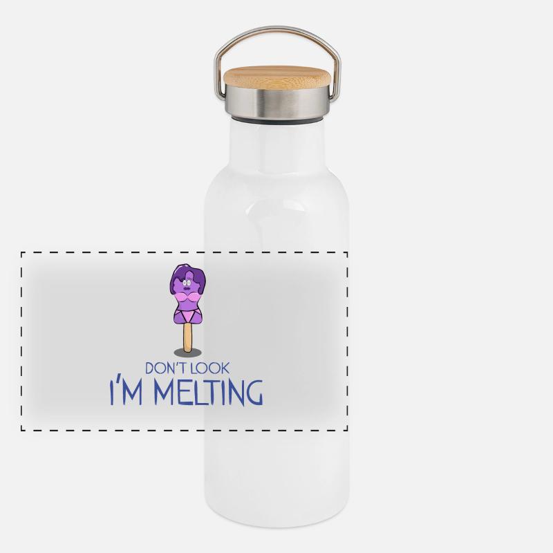 Don't look I'm melting Panorama Thermosflasche mit Bambusdeckel