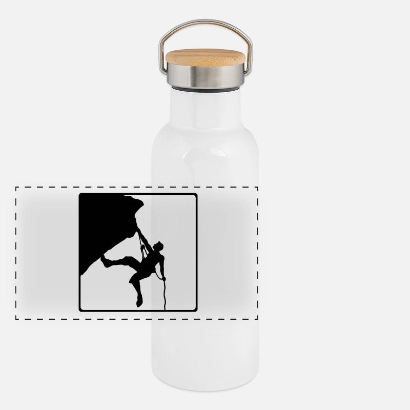 Klettern Panorama Thermosflasche mit Bambusdeckel
