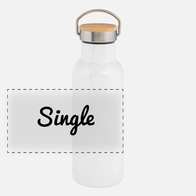 single - Panoramic Thermal Bottle with Bamboo Lid - white