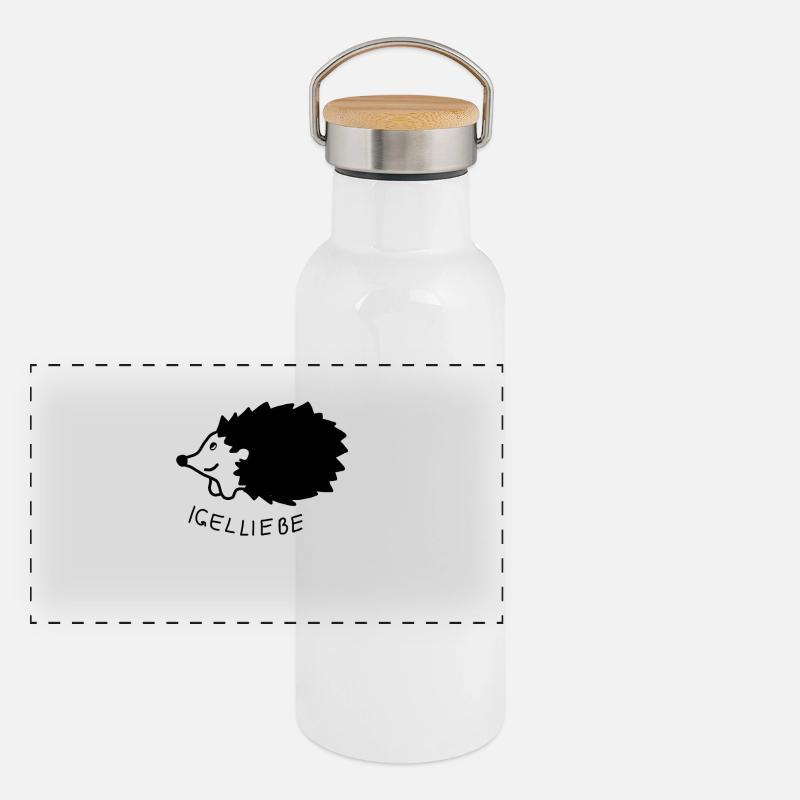 Igelliebe Igel Liebe Panorama Thermosflasche mit Bambusdeckel