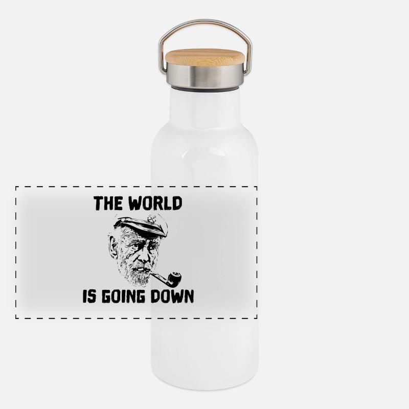 Seefahrer Captain Panorama Thermosflasche mit Bambusdeckel