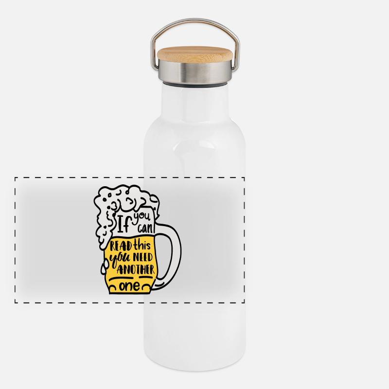 Cadeau drôle de chope de bière Gourde isotherme avec bouchon en bambou