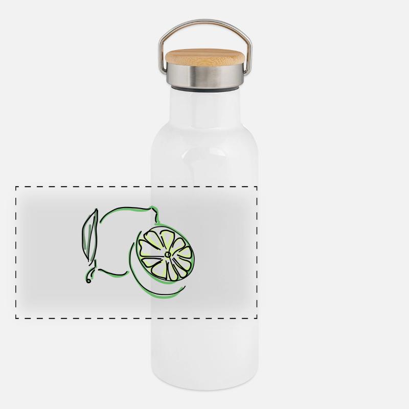 lime Panoramic Thermal Bottle with Bamboo Lid