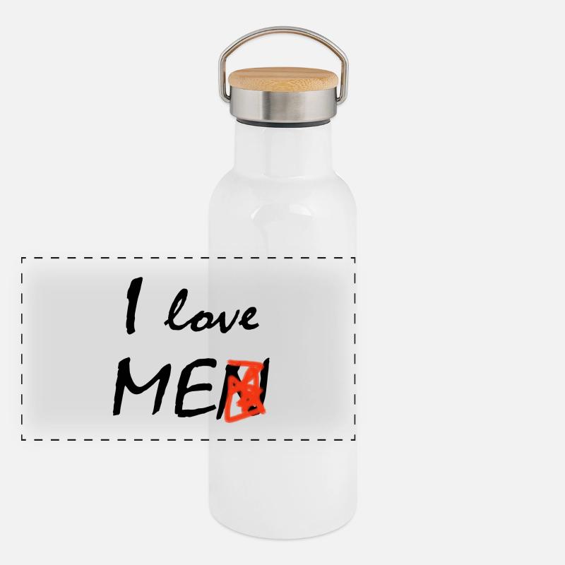 Ich liebe mich Panorama Thermosflasche mit Bambusdeckel