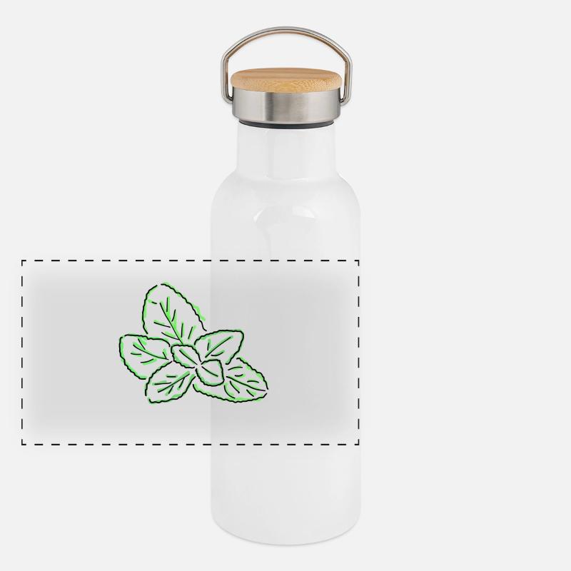menthe poivrée Gourde isotherme avec bouchon en bambou