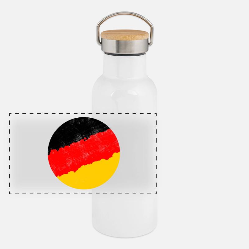 Germany flag Panoramic Thermal Bottle with Bamboo Lid