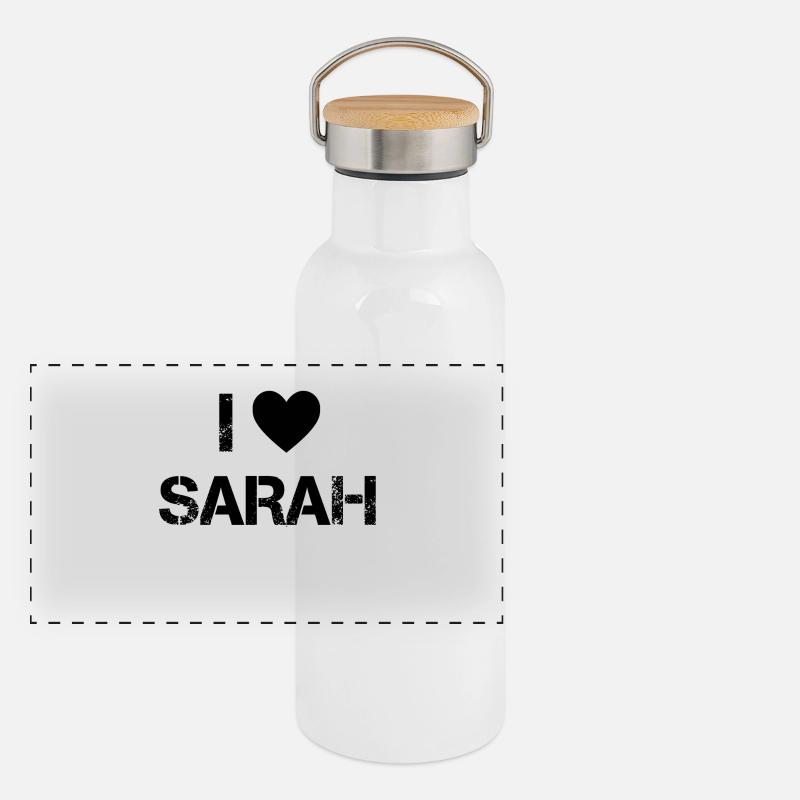 Sarah Sängerin Liebe Panorama Thermosflasche mit Bambusdeckel