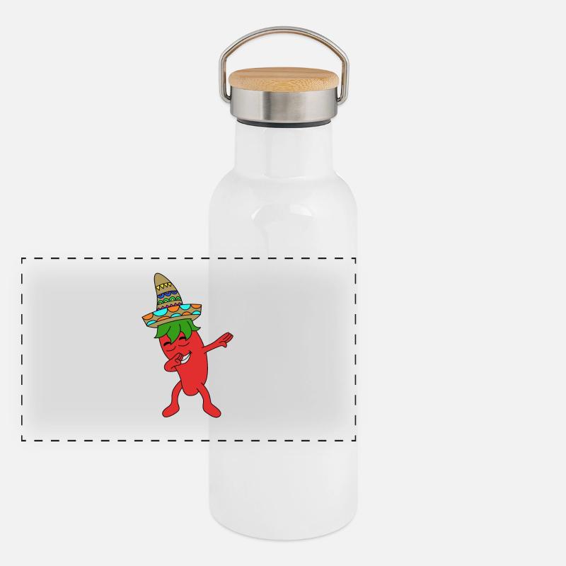 Chilli Mexico Dab Dabbing piment scharg épicé nouveau Gourde isotherme avec bouchon en bambou