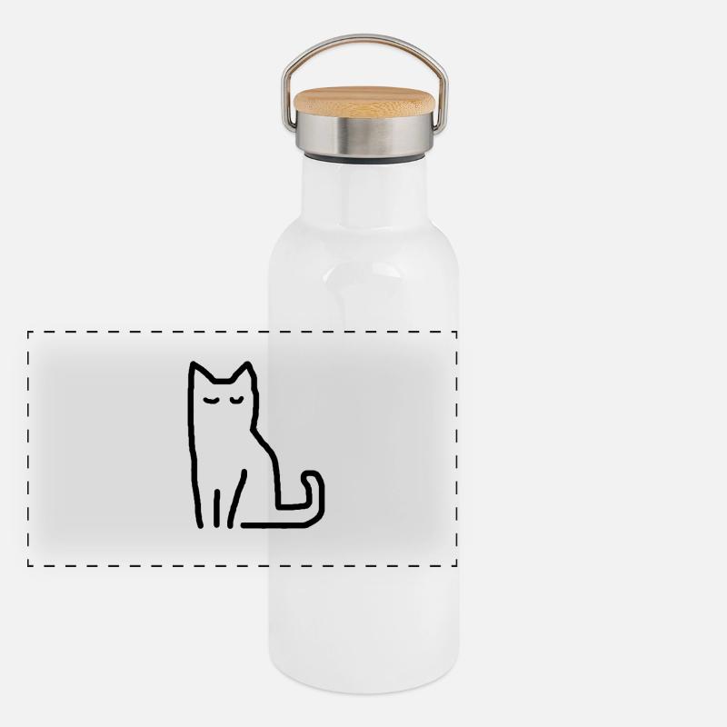 Cat Geschenkidee Panorama Thermosflasche mit Bambusdeckel