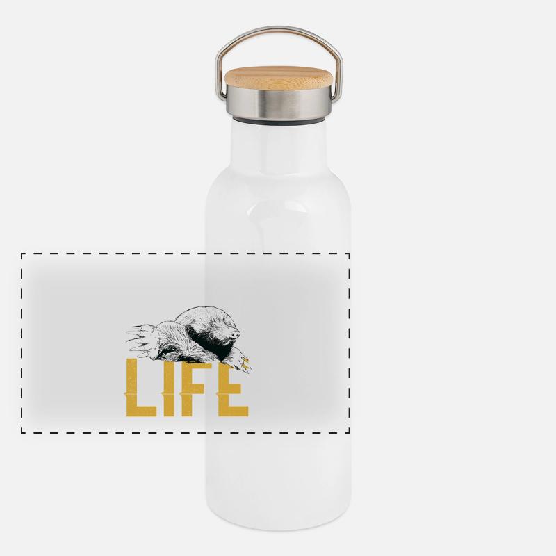 Maulwurf Leben Panorama Thermosflasche mit Bambusdeckel