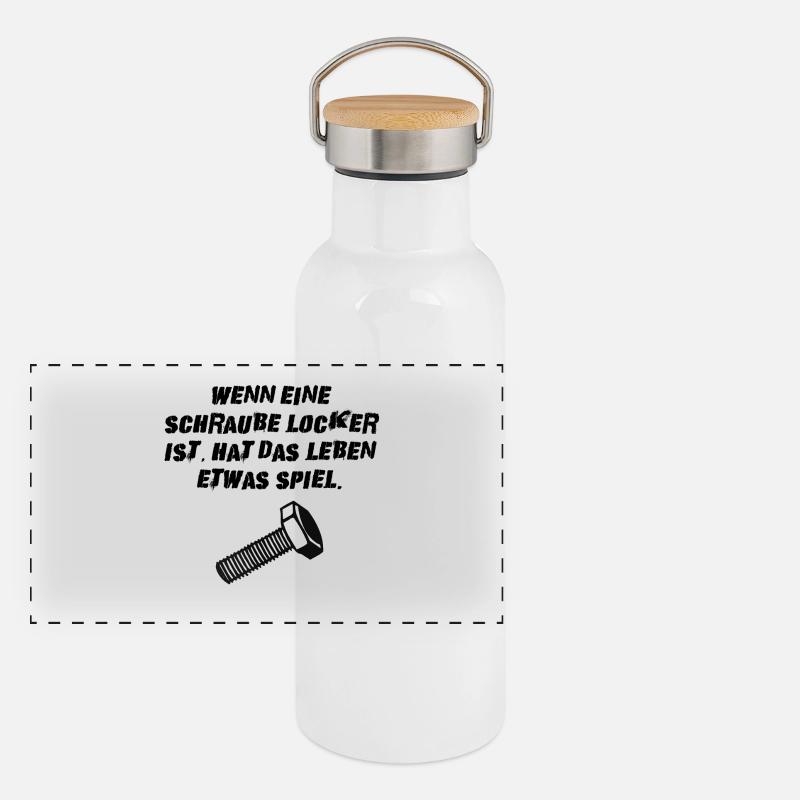Schraube locker Lustig Geschenk Idee Panorama Thermosflasche mit Bambusdeckel