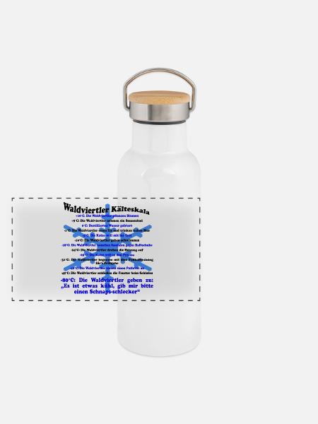 Waldviertler cold scale - Panoramic Thermal Bottle with Bamboo Lid - white - Front