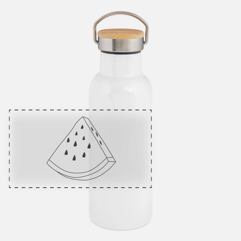 Wassermelone Panorama Thermosflasche mit Bambusdeckel