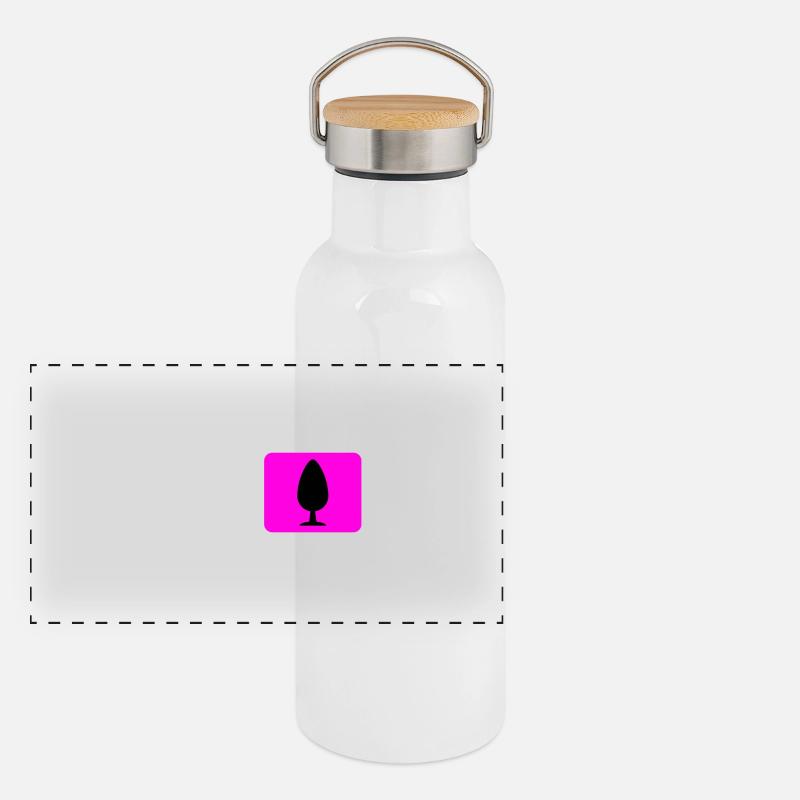 Butt Plug Symbol Pink Panorama Thermosflasche mit Bambusdeckel