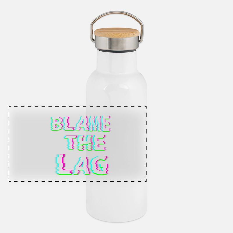 blame the lag Panoramic Thermal Bottle with Bamboo Lid