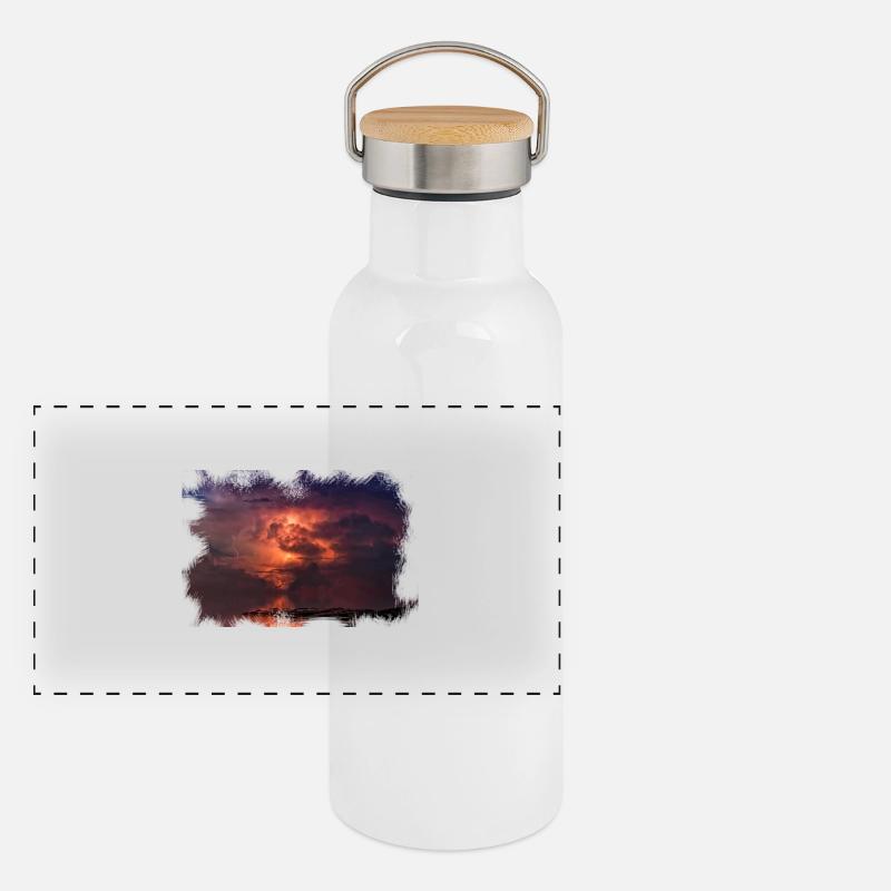 Scratched 'Thunder' Panoramic Thermal Bottle with Bamboo Lid