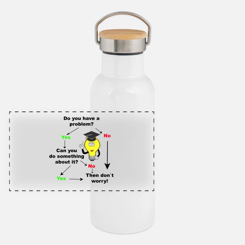 Do you have problem Schüler Student Geschenk Idee Panorama Thermosflasche mit Bambusdeckel