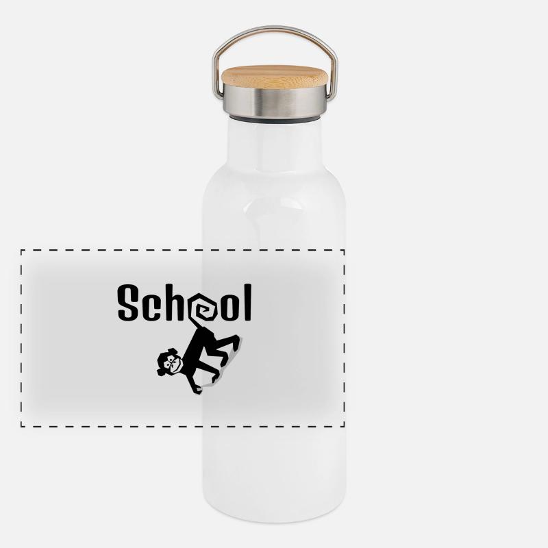 Schule Panorama Thermosflasche mit Bambusdeckel