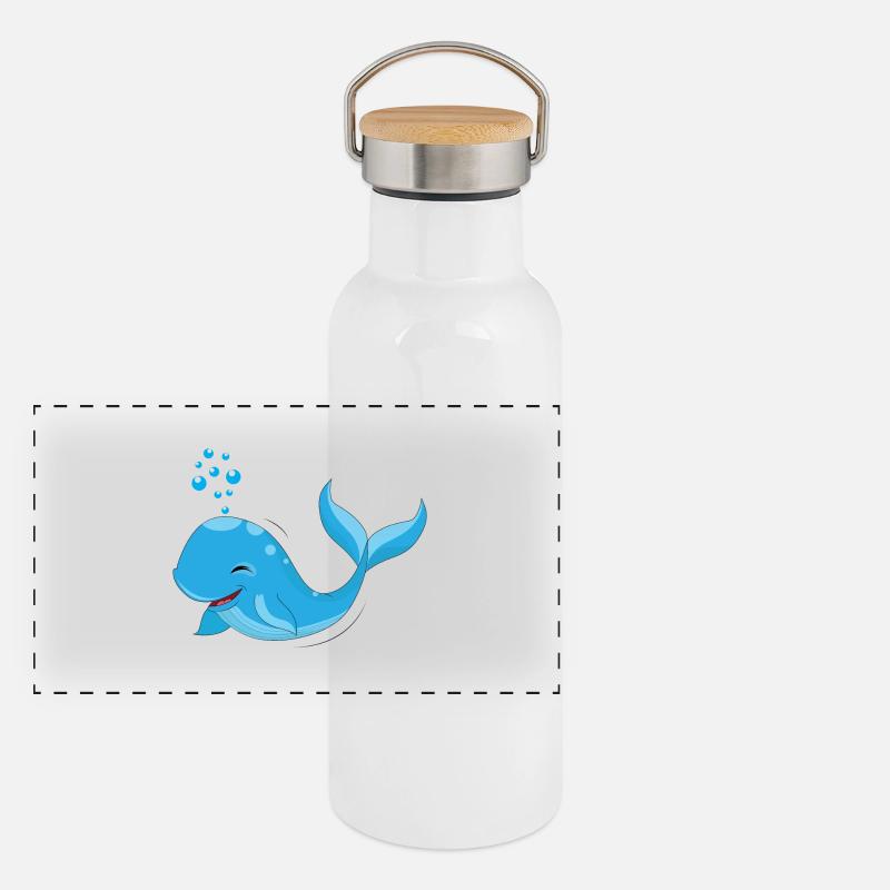 Wal Panorama Thermosflasche mit Bambusdeckel