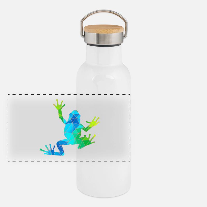grenouille Gourde isotherme avec bouchon en bambou