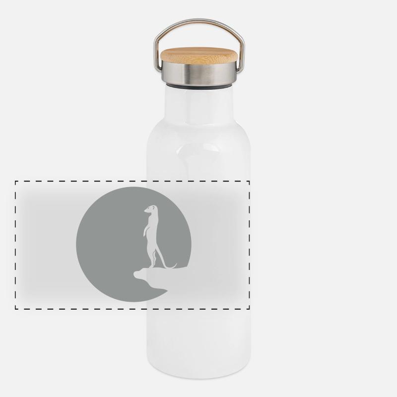 suricate lune Gourde isotherme avec bouchon en bambou