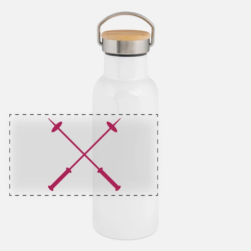 Ski poles Panoramic Thermal Bottle with Bamboo Lid