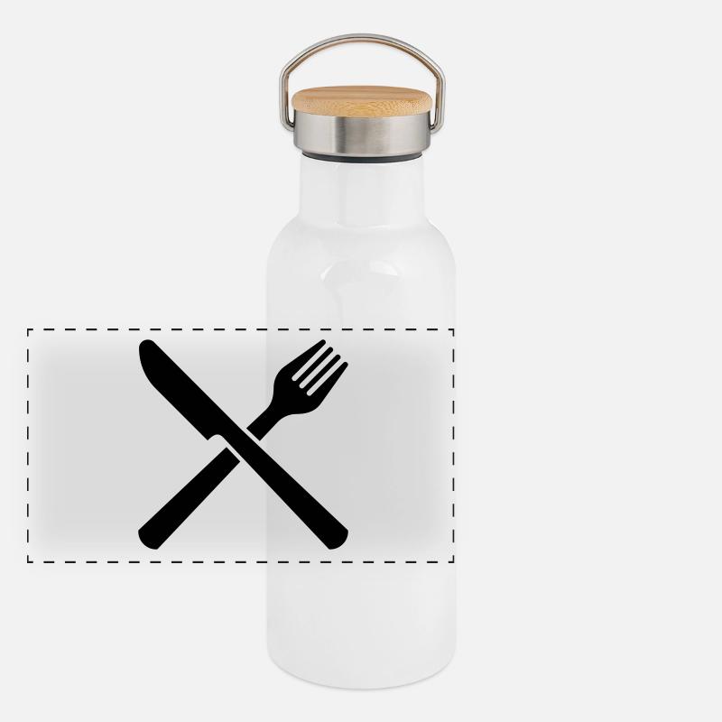 cutlery Panoramic Thermal Bottle with Bamboo Lid