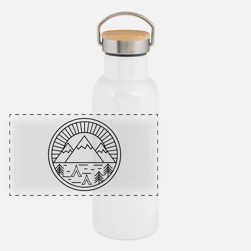 camping Panoramic Thermal Bottle with Bamboo Lid