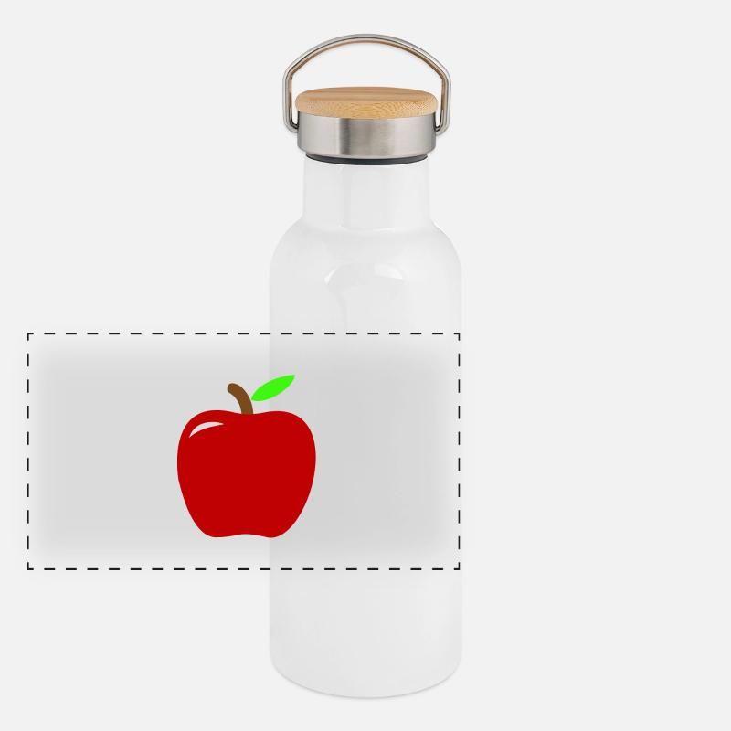 Apfel Panorama Thermosflasche mit Bambusdeckel