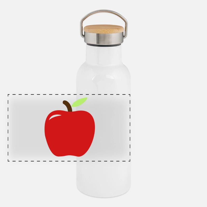Apfel Panorama Thermosflasche mit Bambusdeckel