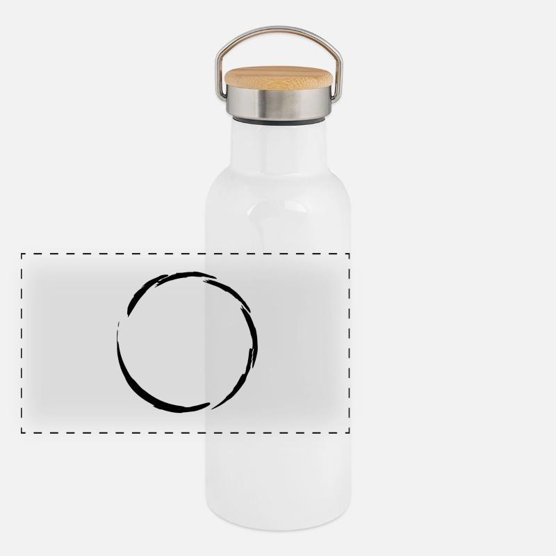 Kreis Symbol Panorama Thermosflasche mit Bambusdeckel