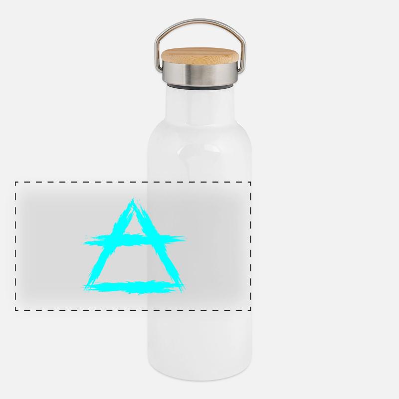 Element Symbol Luft Panorama Thermosflasche mit Bambusdeckel