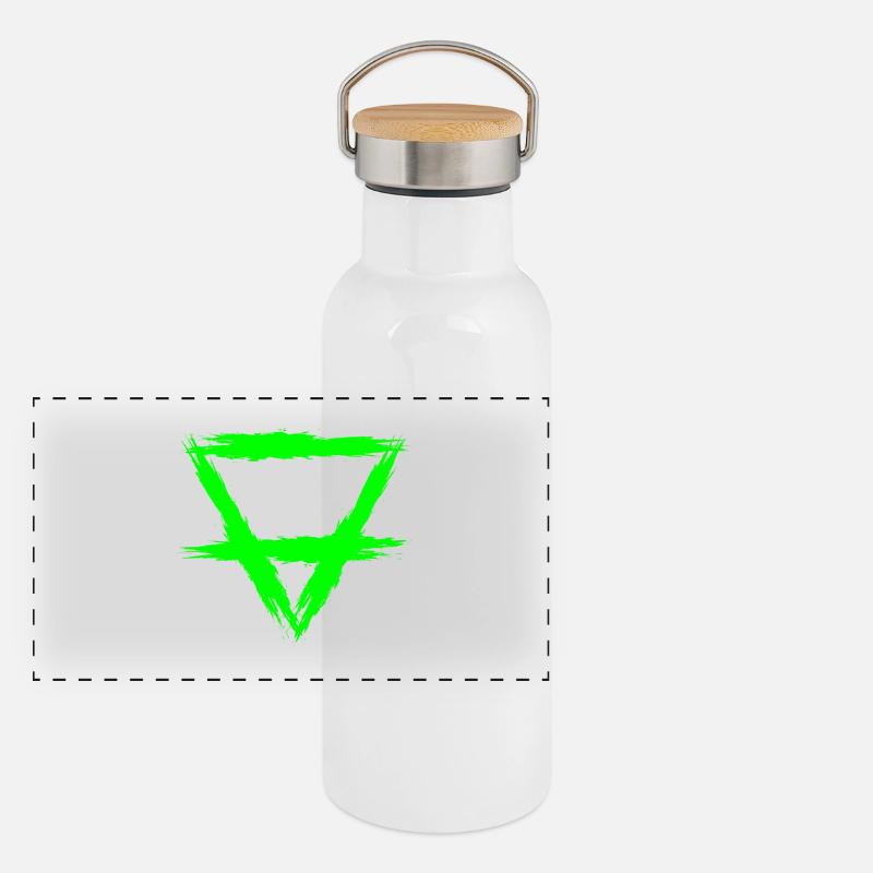 Symbole d'élément Terre Gourde isotherme avec bouchon en bambou