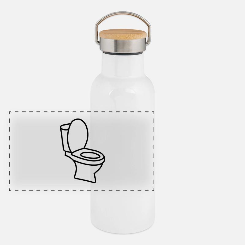 Toilettes toilettes toilettes Gourde isotherme avec bouchon en bambou