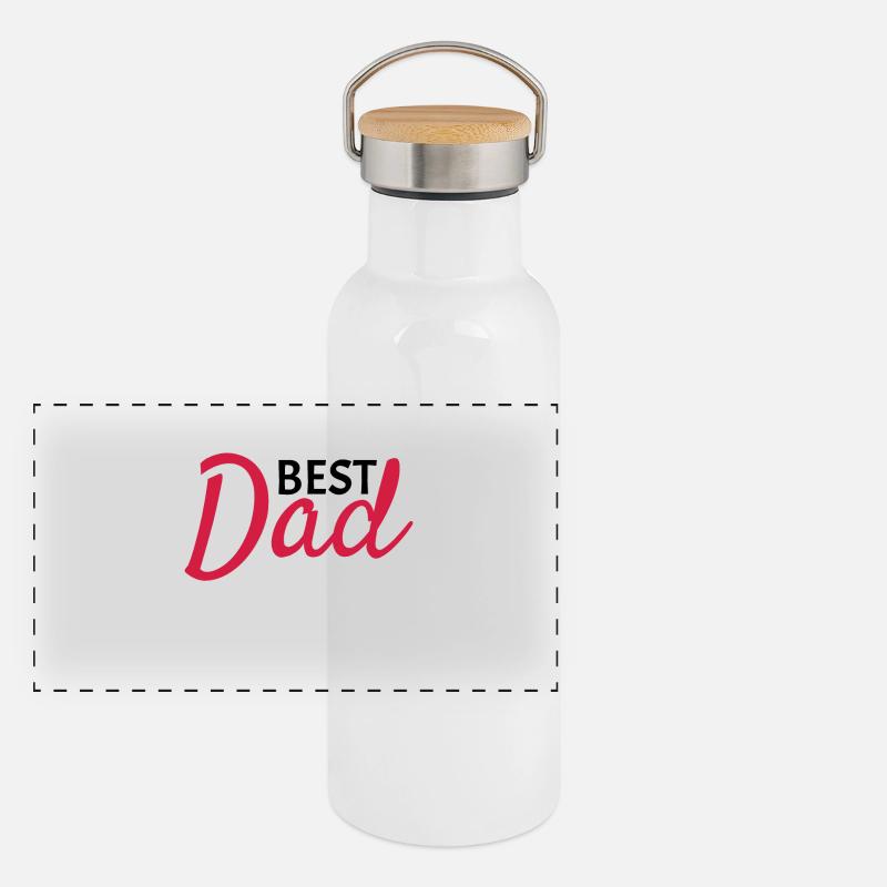 Best Dad Panorama Thermosflasche mit Bambusdeckel