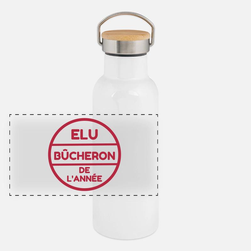 bûcheron / forêt / arbre / bois Gourde isotherme avec bouchon en bambou