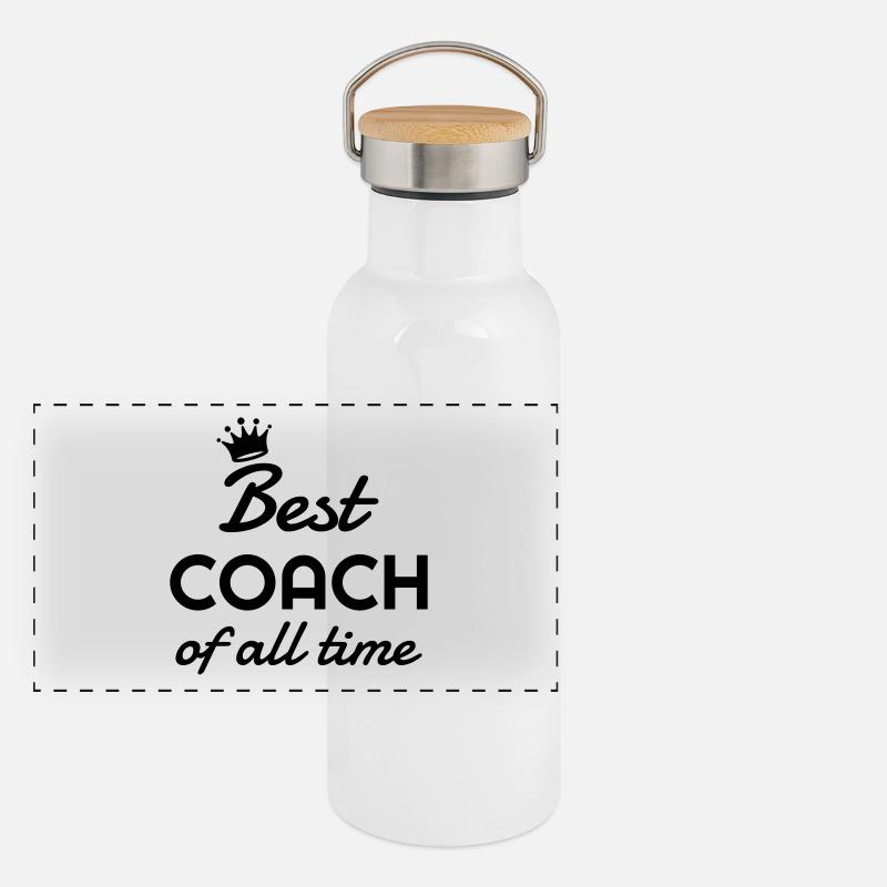 Coach / Coaching / Trainer / Sport Panorama Thermosflasche mit Bambusdeckel