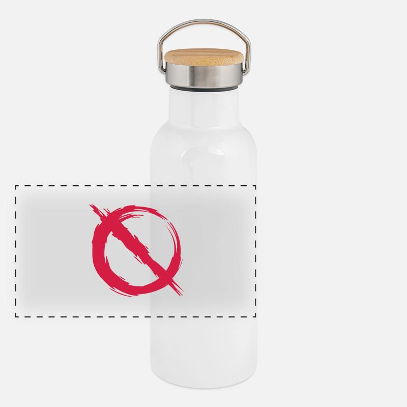 Verbot verboten Panorama Thermosflasche mit Bambusdeckel