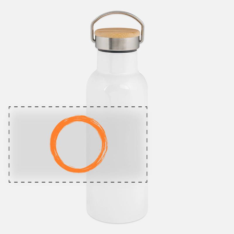 Symbole de cercle Gourde isotherme avec bouchon en bambou