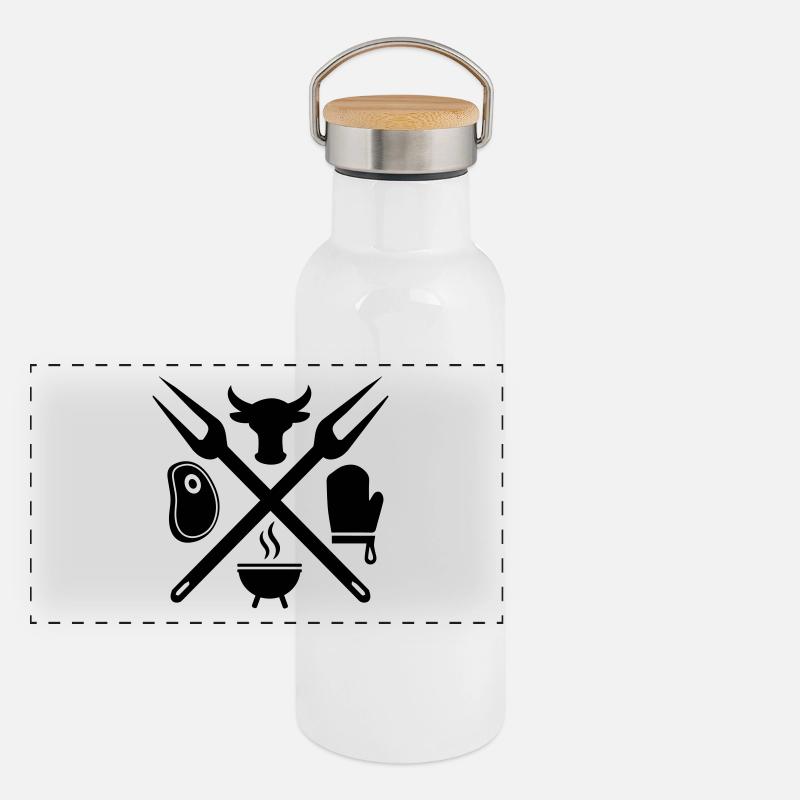 Grillen Panorama Thermosflasche mit Bambusdeckel