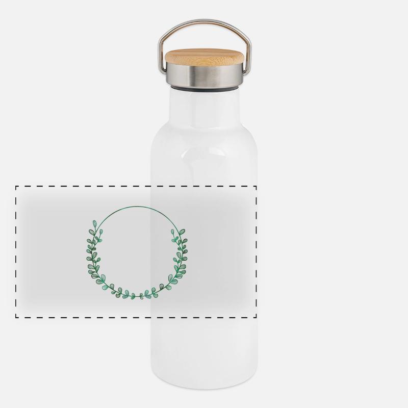 simpel_green_wreath Gourde isotherme avec bouchon en bambou