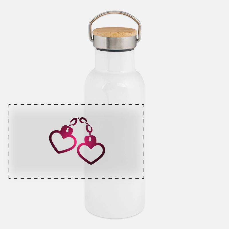 Coeur de menottes Gourde isotherme avec bouchon en bambou