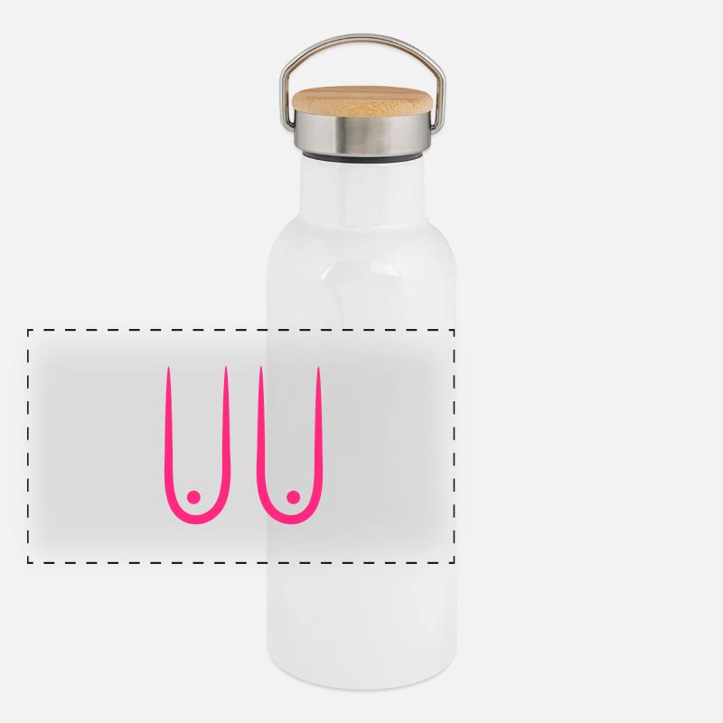 Hängende Brüste Panorama Thermosflasche mit Bambusdeckel